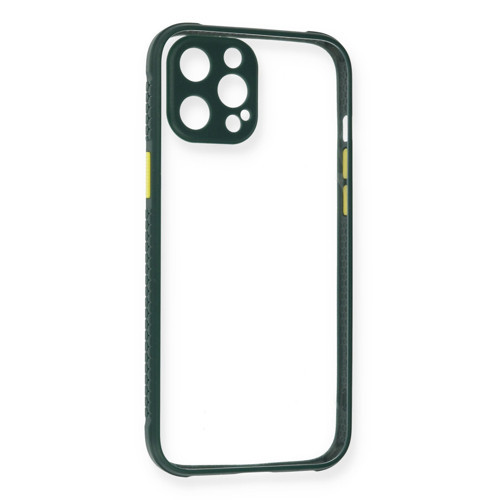 Iphone 12 Kılıf Miami Şeffaf Silikon - Koyu Yeşil