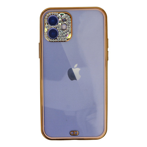Iphone 12 Kılıf Liva Taşlı Silikon - Pembe