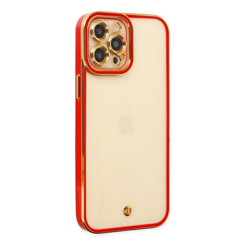 Iphone 12 Kılıf Liva Lens Silikon - Kırmızı