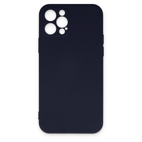 Iphone 12 Kılıf Nano Içi Kadife Silikon - Lacivert
