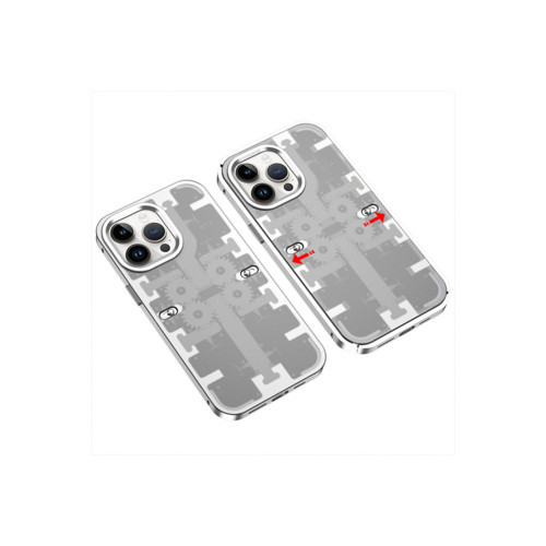 Iphone 13 Kılıf Mekanik Bumper Kapak - Gümüş