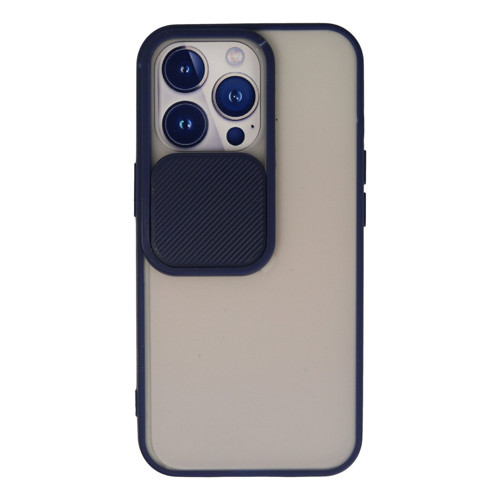 Iphone 13 Kılıf Palm Buzlu Kamera Sürgülü Silikon - Lacivert