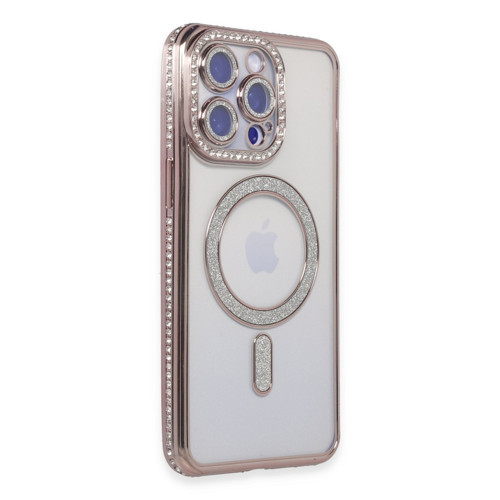 Iphone 15 Kılıf Joke Simli Magneticsafe Kılıf - Pembe