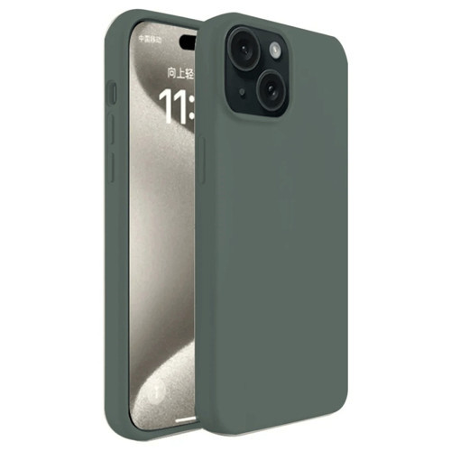 Iphone 15 Kılıf First Silikon - Koyu Yeşil
