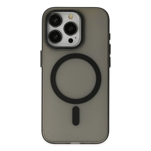 Iphone 15 Kılıf Lodos Magneticsafe Mat Kapak - Siyah