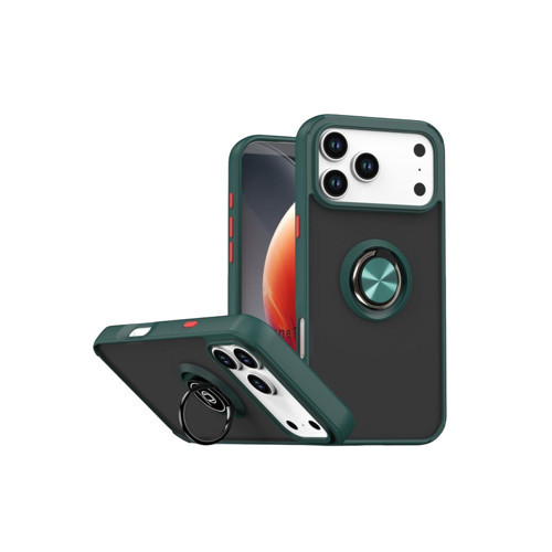 Iphone 17 Montreal Yüzüklü Silikon Kapak - Yeşil
