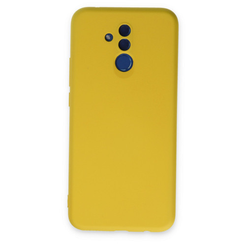 Mate 20 Lite Kılıf Nano Içi Kadife Silikon - Sarı