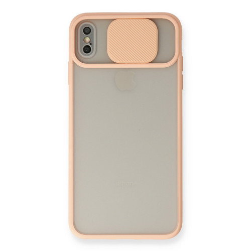 Iphone Xs Kılıf Palm Buzlu Kamera Sürgülü Silikon - Pembe