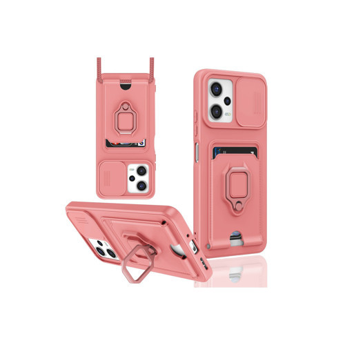 Poco X5 5G Kılıf Zuma Kartvizitli Yüzüklü Silikon - Pembe