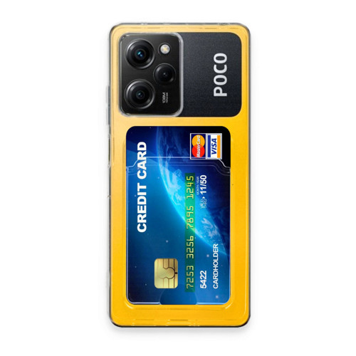 Poco X5 5G Kılıf Kart Şeffaf Silikon - Şeffaf