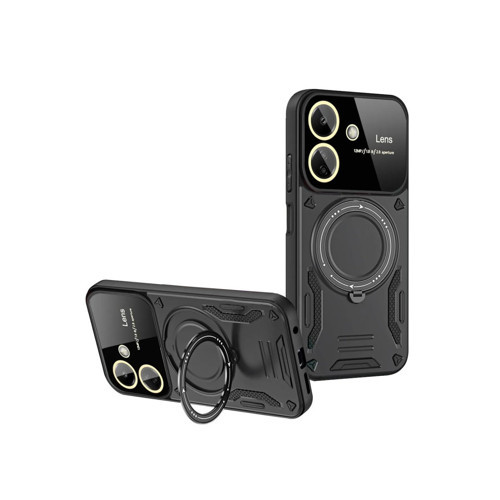 Redmi 13C Kılıf Joy Lens Standlı Kapak - Siyah
