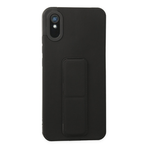 Redmi 9A Kılıf Mega Standlı Silikon - Siyah