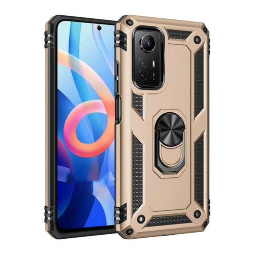 Redmi Note 12S Kılıf Sofya Yüzüklü Silikon Kapak - Gold