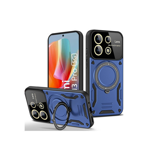 Redmi Note 13 4G Kılıf Joy Lens Standlı Kapak - Lacivert