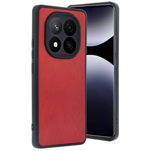 Redmi Note 14 5G Kılıf Aras Deri Kapak - Kırmızı