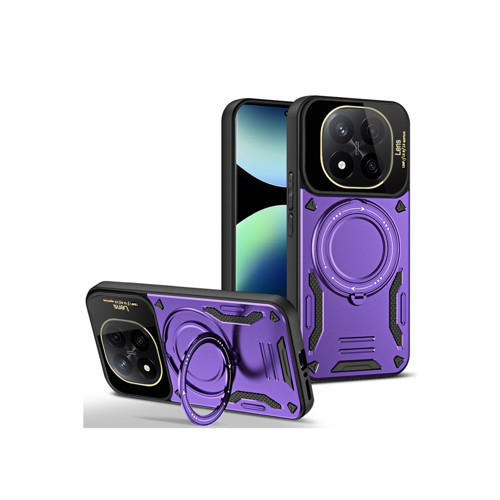 Redmi Note 14 5G Kılıf Joy Lens Standlı Kapak - Mor