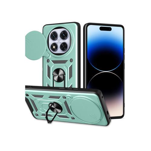 Redmi Note 14 Kılıf Pars Lens Yüzüklü Silikon - Yeşil