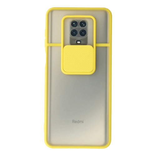 Redmi Note 9 Kılıf Palm Buzlu Kamera Sürgülü Silikon - Sarı