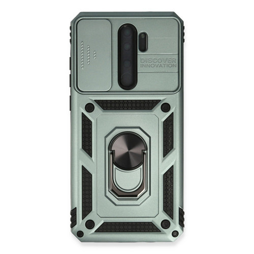 Redmi Note 8 Kılıf Pars Lens Yüzüklü Silikon - Yeşil