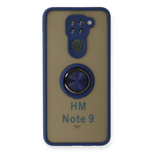 Redmi Note 9 Kılıf Montreal Yüzüklü Silikon Kapak - Lacivert