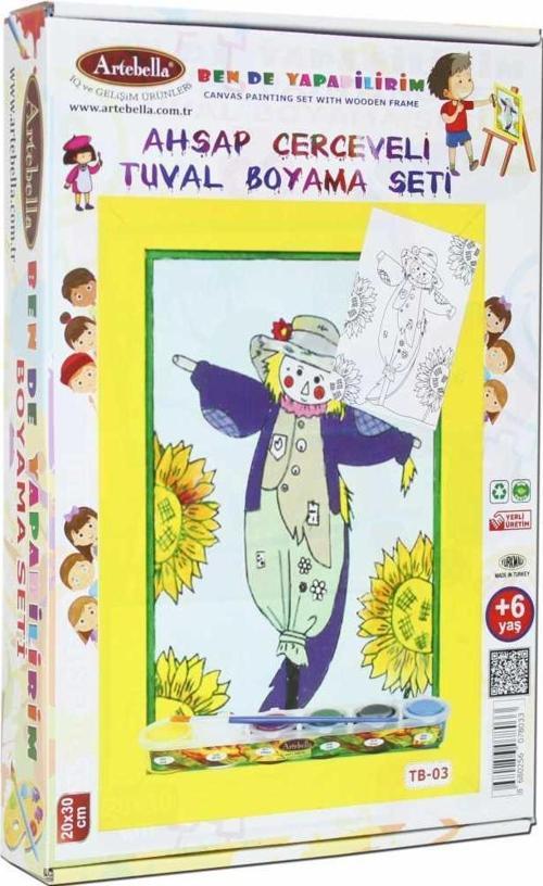 03 I Eğitici Ahşap Çerçeveli Tuval Boyama Seti + 6 Yaş 20x30 cm