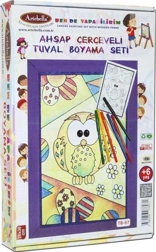 07 I Ahşap Çerçeveli Mandala Tuval Boyama Seti + 6 Yaş 20x30 cm