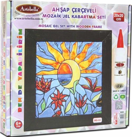 02 I Çocuk Ahşap Çerçeveli Mozaik Jel Kabartma Seti 20x20 cm