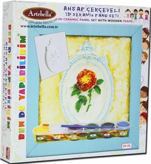 06 I Çocuk Ahşap Çerçeveli 3D Seramik Pano Boyama Seti