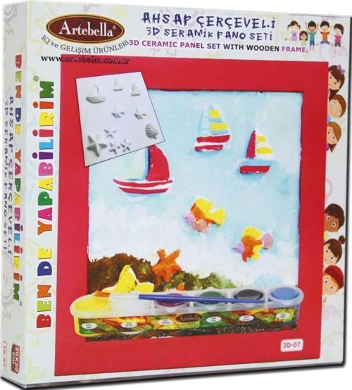 07 I Çocuk Ahşap Çerçeveli 3D Seramik Pano Boyama Seti