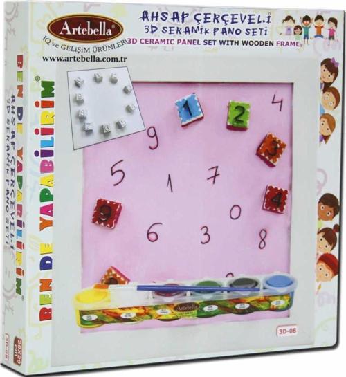 08 I Çocuk Ahşap Çerçeveli 3D Seramik Pano Boyama Seti