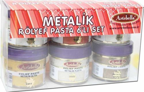 6'lı Rölyef Pasta Metalik 50 ml Set 1