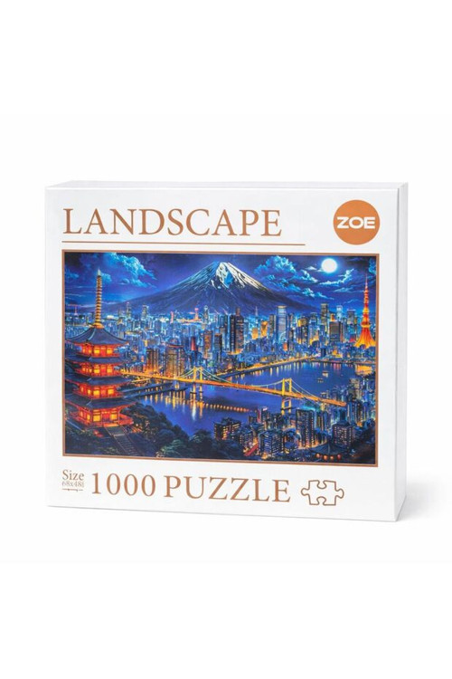 1000 Parça Puzzle – Fuji Işıkları (Tokyo Gece Manzarası) 68X48 Cm