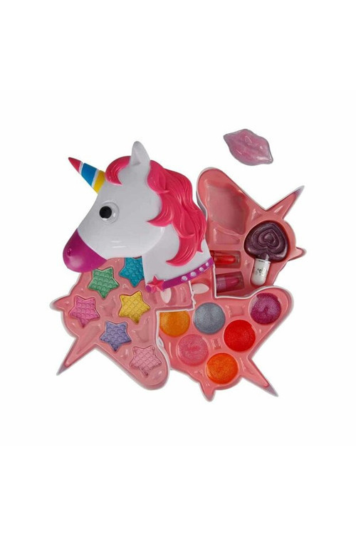Unicorn Şekilli 3 Katlı Kız Çocuk Makyaj Güzellik Seti