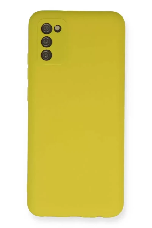 Galaxy A02S Kılıf Nano İçi Kadife Silikon - Sarı