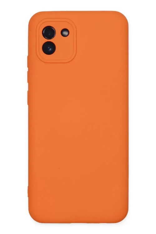 Galaxy A03 Kılıf Nano İçi Kadife Silikon - Turuncu