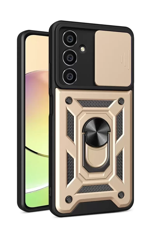 Galaxy A05 Kılıf Pars Lens Yüzüklü Silikon - Gold