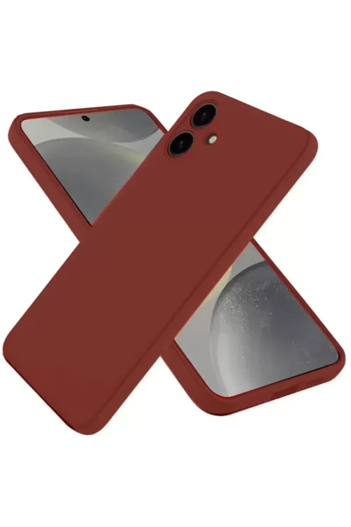 Galaxy A06 Kılıf First Silikon - Bordo