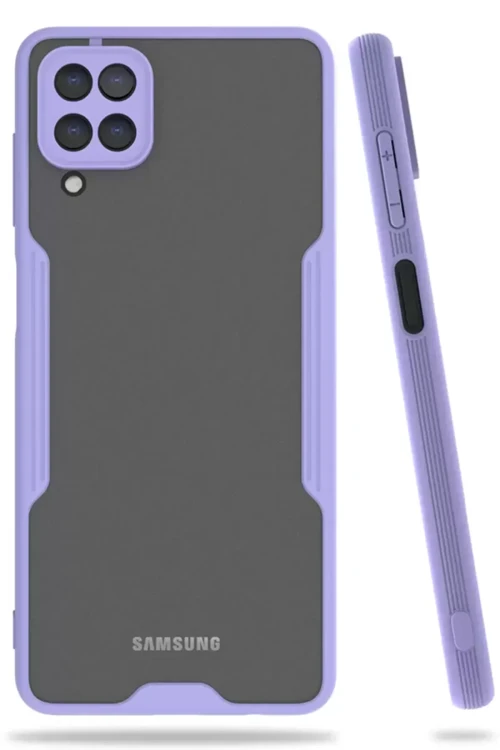 Galaxy A22 Kılıf Platin Silikon - Lila