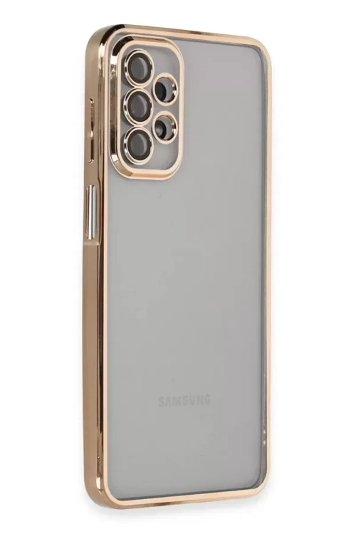Galaxy A23 4G Kılıf Lensli Silikon - Gold