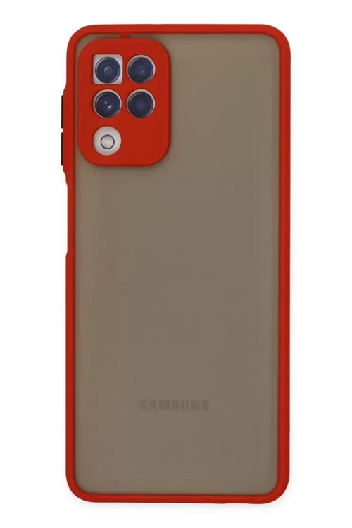 Galaxy A22 Kılıf Montreal Silikon Kapak - Kırmızı