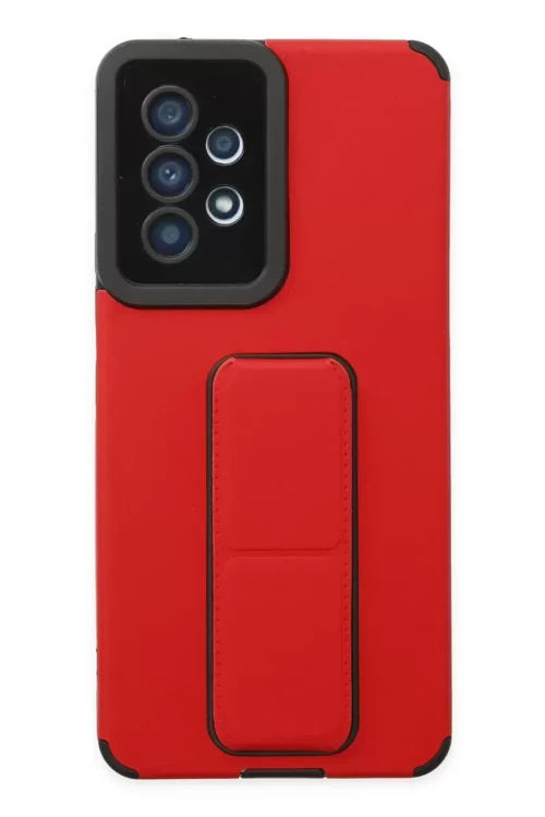Galaxy A53 5G Kılıf Mega Standlı Silikon - Kırmızı