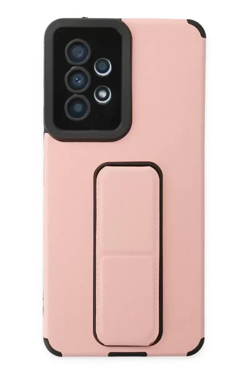 Galaxy A53 5G Kılıf Mega Standlı Silikon - Pudra