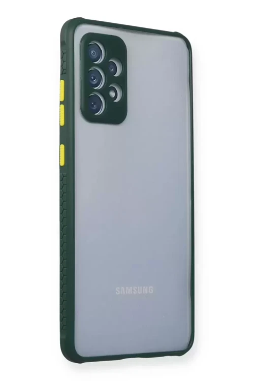 Galaxy A72 Kılıf Miami Şeffaf Silikon - Koyu Yeşil