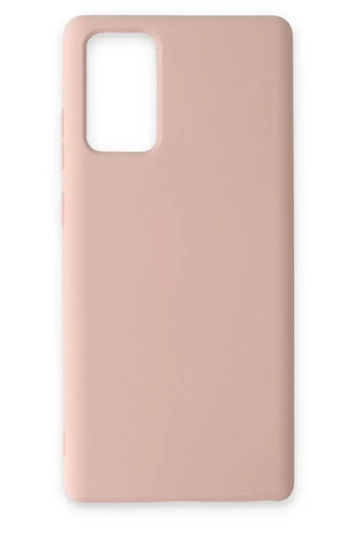 Galaxy Note 20 Kılıf Nano İçi Kadife Silikon - Pudra