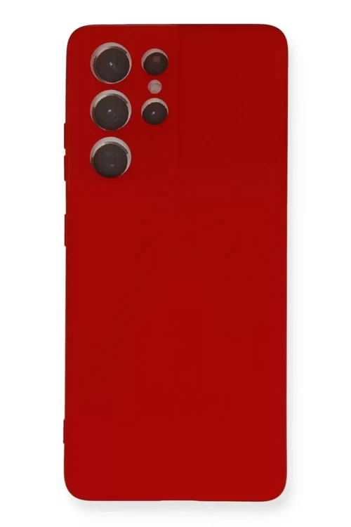 Galaxy S21 Kılıf Nano İçi Kadife Silikon - Kırmızı