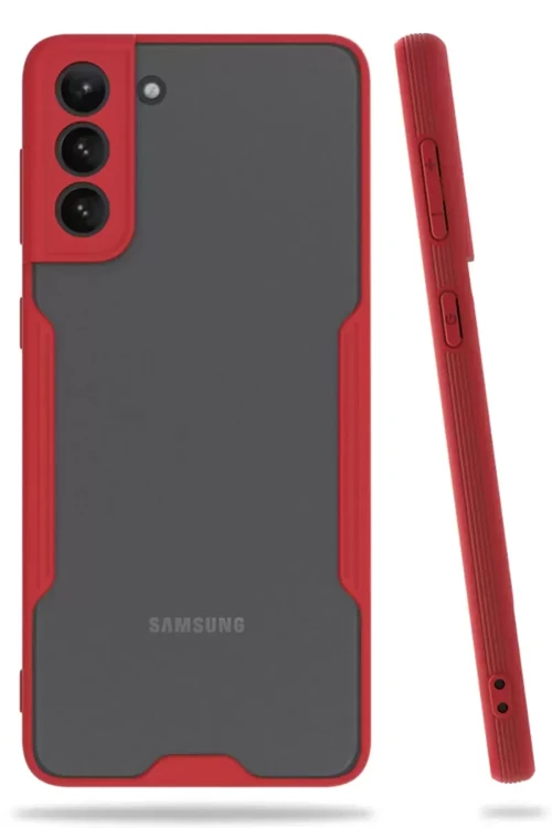 Galaxy S21 Kılıf Platin Silikon - Kırmızı