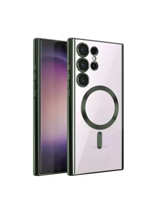 Galaxy S23 Kılıf Kross Magneticsafe Kapak - Koyu Yeşil