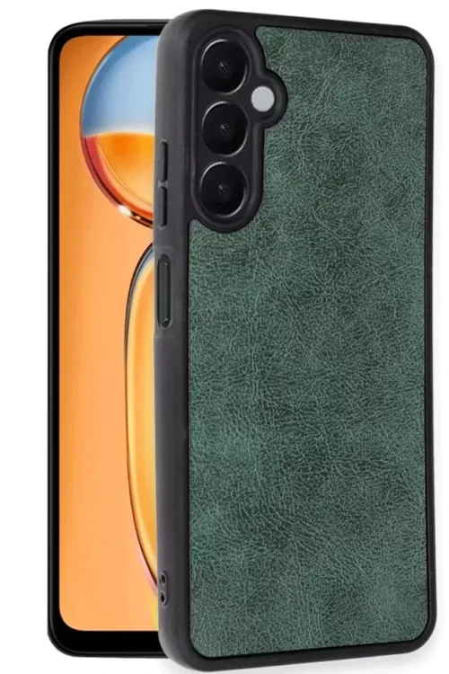 Galaxy S24 Fe Kılıf Aras Deri Kapak - Koyu Yeşil
