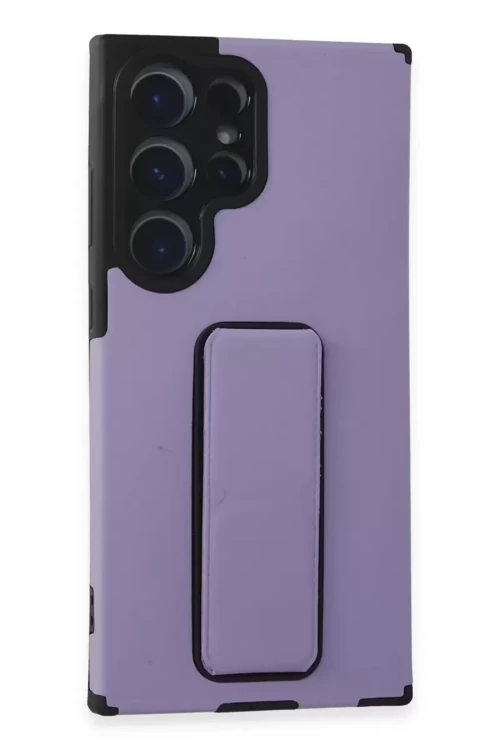 Galaxy S23 Kılıf Mega Standlı Silikon - Lila