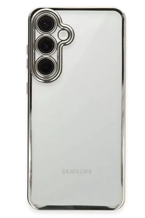Galaxy S24 Fe Kılıf Lensli Silikon - Gümüş